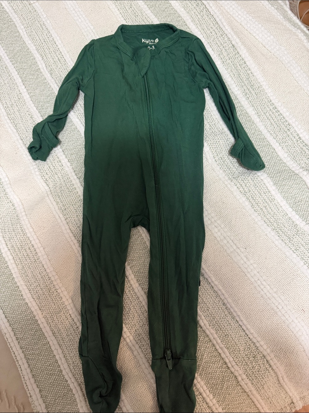 Kyte BABY Deep Green Footed Zip One-Piece